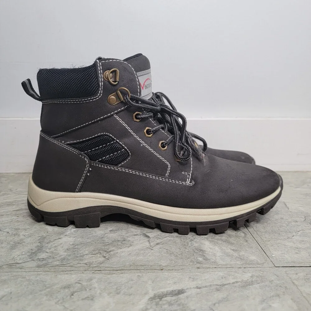 Viscozzy Unisex Gray/Black Lightweight Winter Ankle Boots